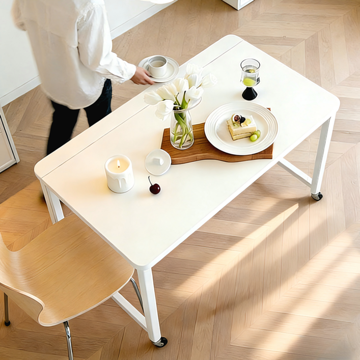 페이머로 프리미엄 공간활용 접이식 이동식 컴퓨터 책상 1인용 사무용 공부 폴딩 테이블, 화이트