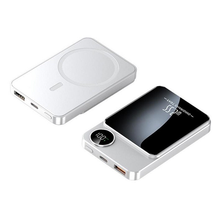 맥세이프 보조배터리 10000mAh 무선 대용량 가벼운 아이폰 갤럭시 사용가능, 화이트 맥세이프 보조배터리 10000mAh 무선 대용량 가벼운 아이폰 갤럭시 사용가능, 화이트