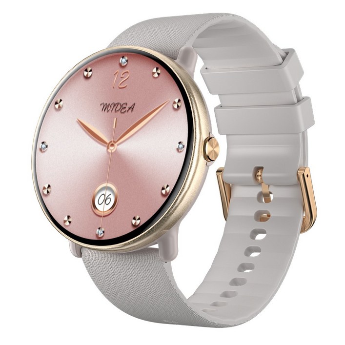 WAPIK 통화가능 스마트워치 Y6 1.43인치 AMOLED 대화면 한글지원, GPS  블루투스, 3.6cm, 골드