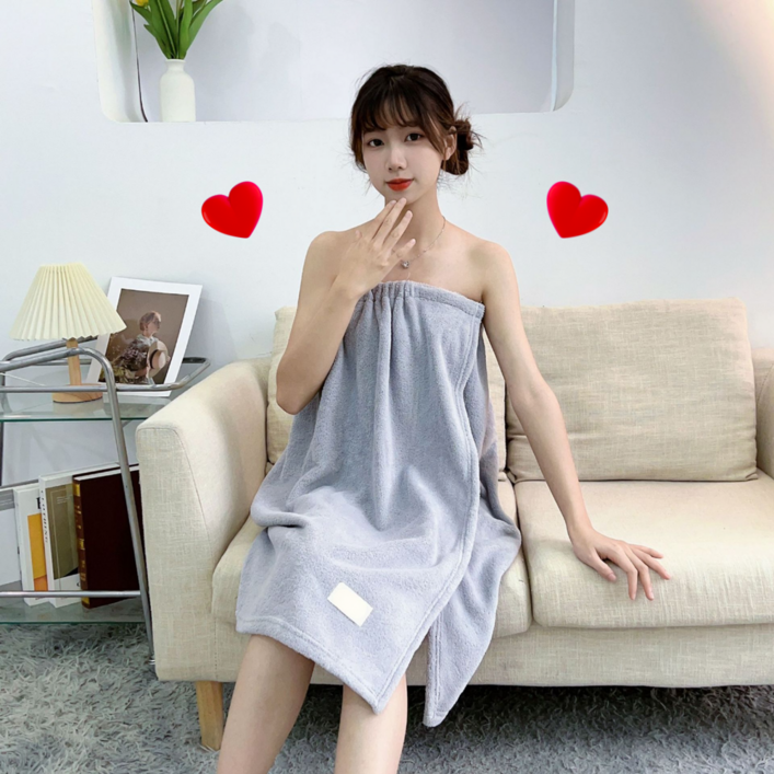 로빈홈즈 드레스업 여성 랩 샤워가운, 1개, 라이트 그레이
