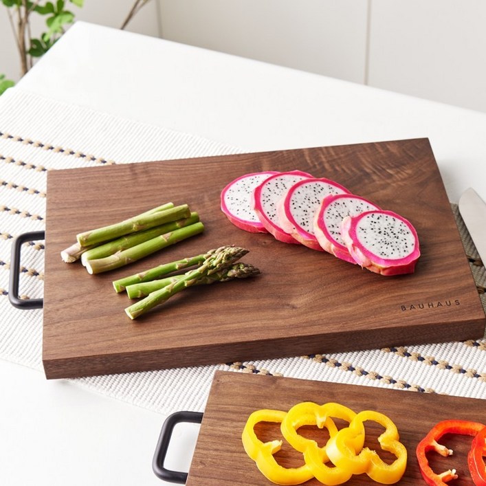 바우하우스 북미산 호두나무 도마 모던 4527 대 통원목 월넛도마 받침대증정