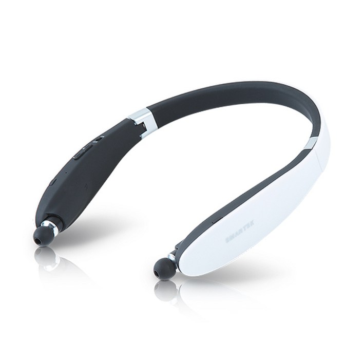 스마텍 본사 웨어러블 넥밴드 블루투스 이어폰 선 자동정리 STBT2100 I Wearable Neckband Bluetooth Earphone STBT2100, 1화이트STBT2100 WH, 선택