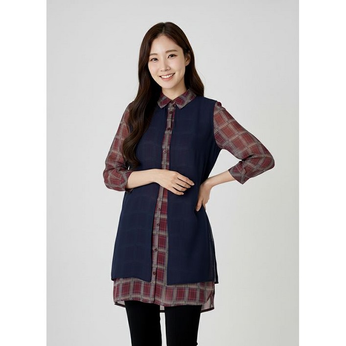프렐린 베스트 체크 블라우스RB1S0B238 944006