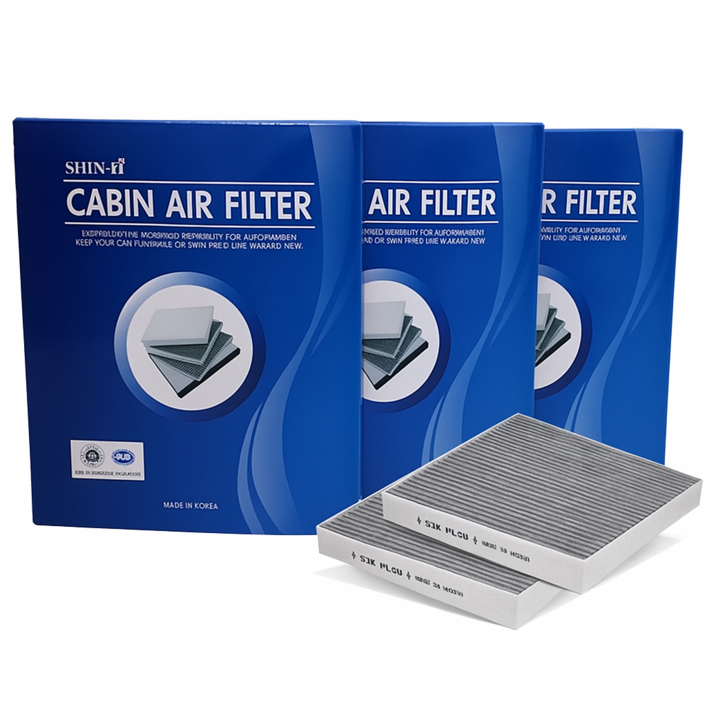 기아 111 신아 자동차 에어컨 활성탄필터, 3개, 올뉴K520162019.10