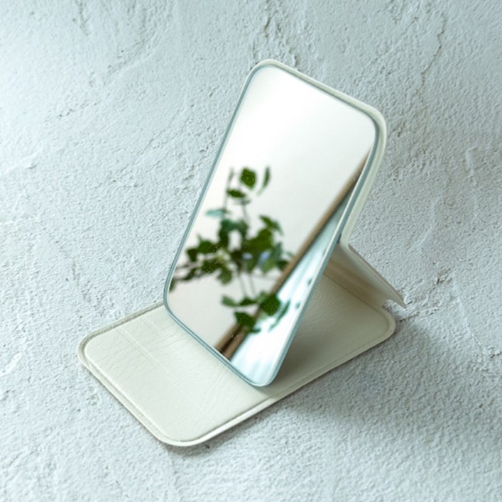 미니학생거울 작은미러 스탠드형 파우치거울, 핑크1P