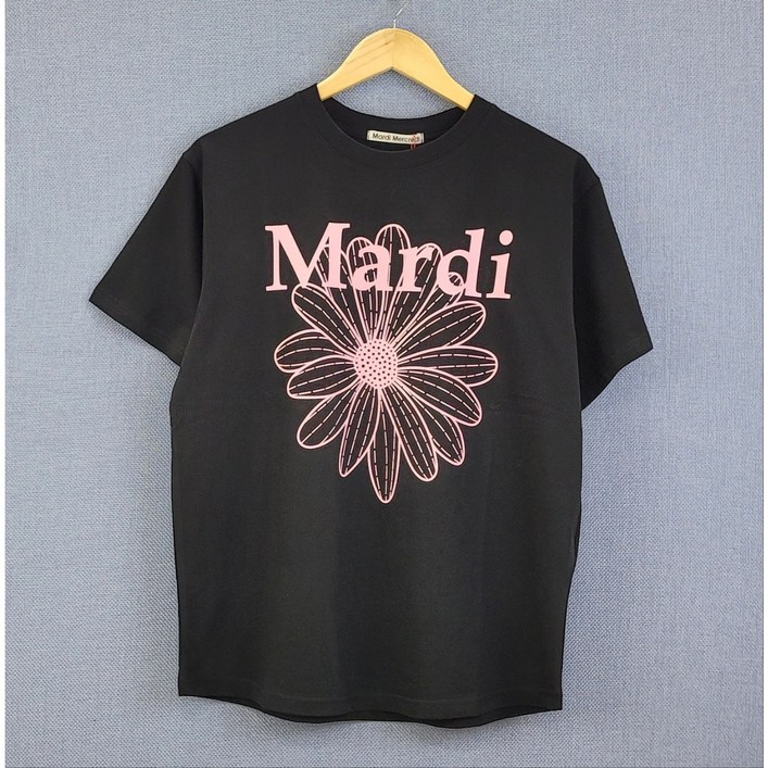 국내정품 마르디메크르디 2024 출시 신상 칼라TSHIRT FLOWERMARDI반팔 티셔츠 블랙핑크