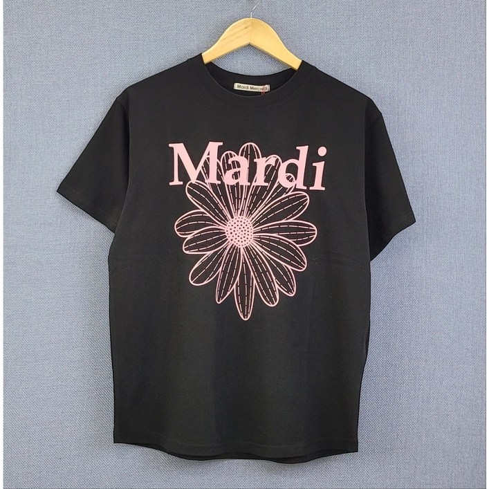 [국내정품] 마르디메크르디 2024 출시 신상 칼라_TSHIRT FLOWERMARDI_반팔 티셔츠 블랙핑크