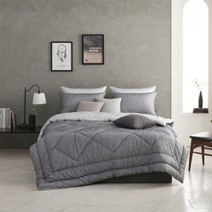 알레르망 데런2 차렵이불 D 단품 그레이리버서블 이불1p