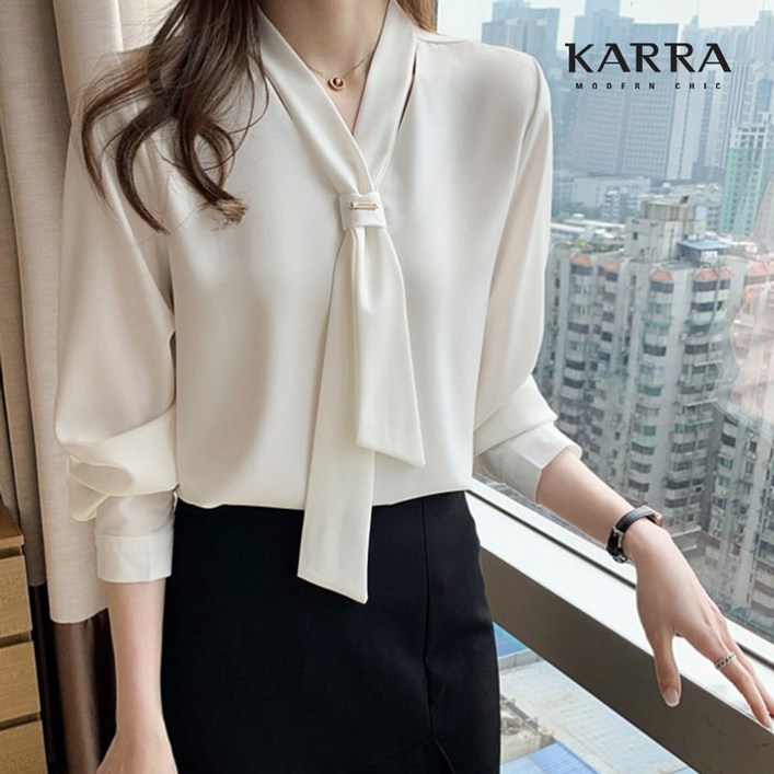 카라 KARRA 77까지클래식타이드블라우스A3F0375