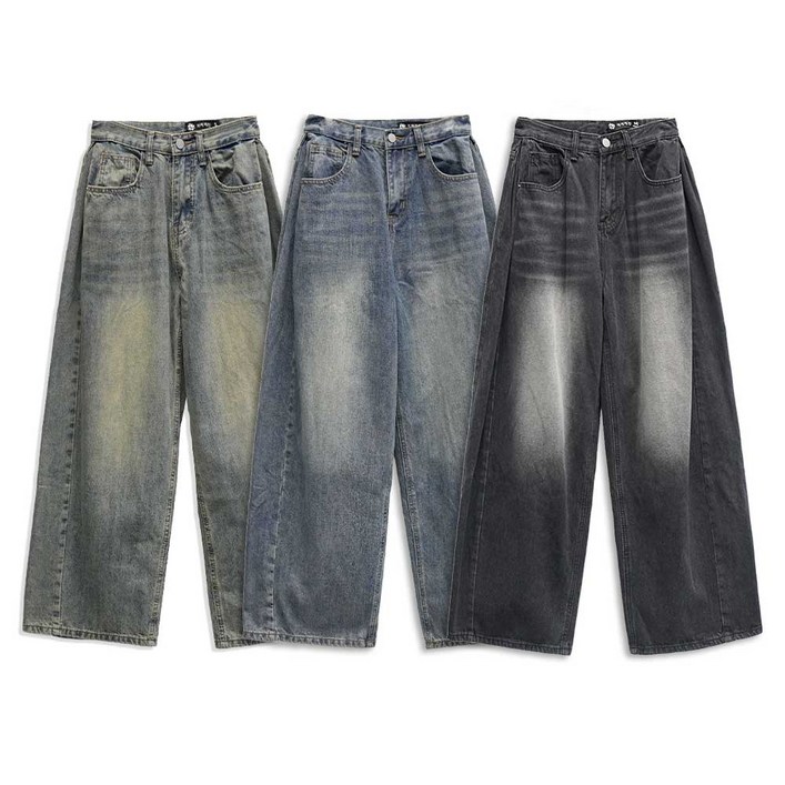 키140키150키160 여성 키작녀 키키코 폴딩핀턱와이드데님팬츠 와이드 청바지