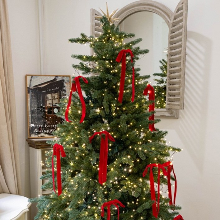 완성 국산 벨벳리본 크리스마스 오너먼트 장식 소품 트리오너먼트 5pcs, 진와인 5개입, 5개