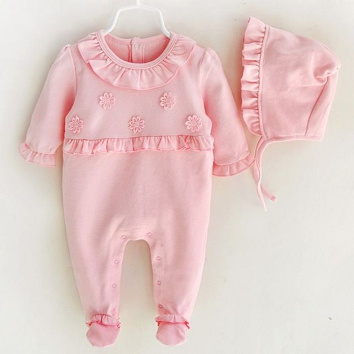 발싸개 벚꽃 레이스모자 우주복세트203426 34673PC 1EA