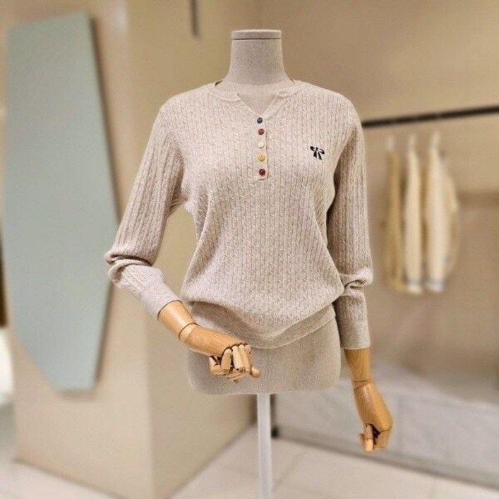 데스틸칼라단추 반오픈 꽈배기 니트D2513SW0812 757291