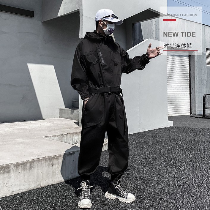 couyor 남녀공용 기능성 카고 점프 슈트 일체형 작업복