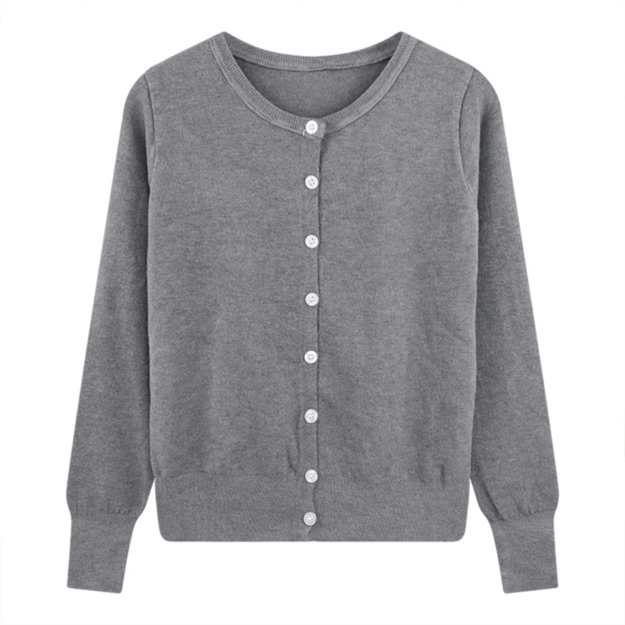 하바우 여성   루즈핏 베이직 라운드 니트가디건