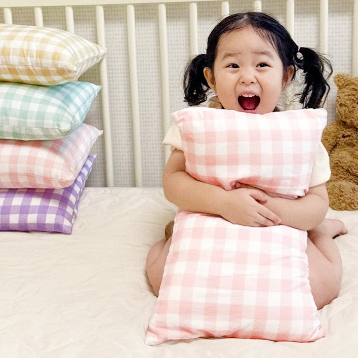 생활스토리 육아맘 꿀잠 추천템 순면 유아베개  솜포함, 퍼플