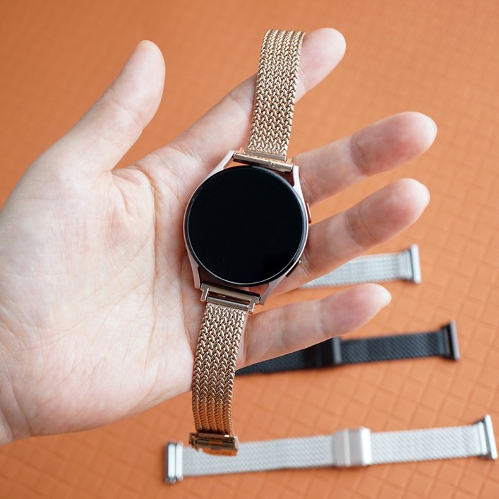 갤럭시 워치5 워치4 액티브2 호환 여성 슬림 메쉬 밴드 고품질 메탈 스트랩