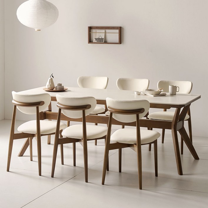 더끌림 모린 2000 포세린 세라믹 6인용 식탁의자6 IKMR2B, 베이지, 일반 의자 6