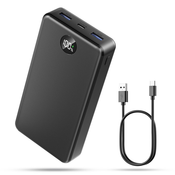 UOOFON  고속충전 대용량 보조배터리 30000mAh PD 22.5W QC3.0 잔량표시 멀티단자 + 20W C타입 케이블