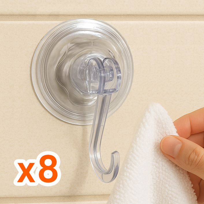 라모네트 재사용 흡착 다용도 후크 걸이, 8개, 투명