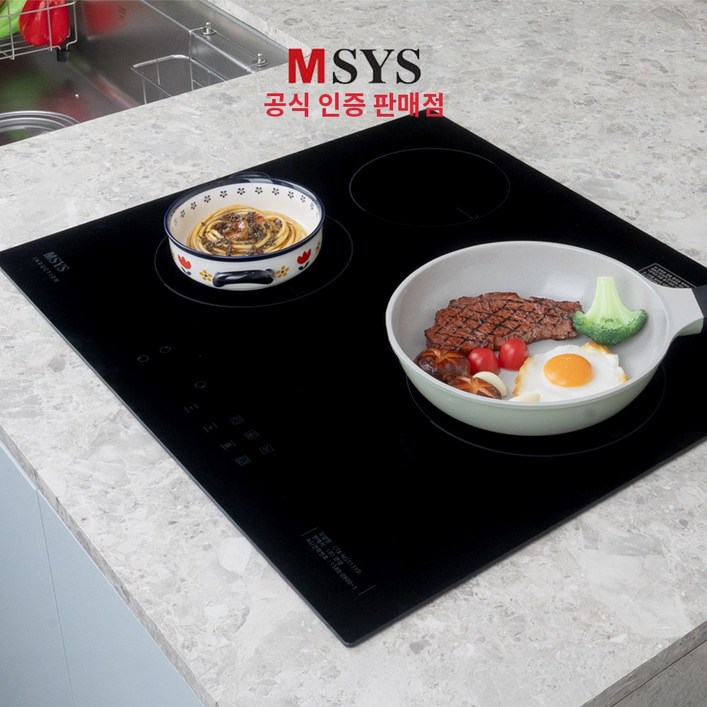 전국설치 한샘 MSYS 인덕션 3구 CTBMS513YD 타공 560×480, 빌트인, 블랙