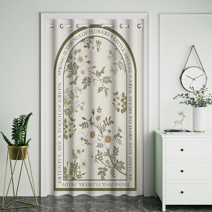 지앤와이 엘레강스 플랜츠 롱 도어 커튼