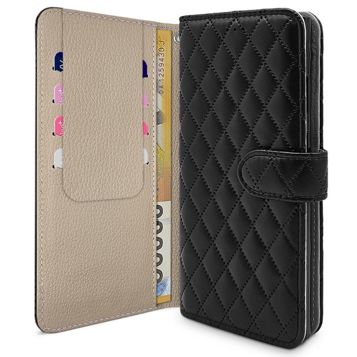 아리움 헤리스 퀼팅 지갑형 카드 분실방지 덮개 다이어리 케이스