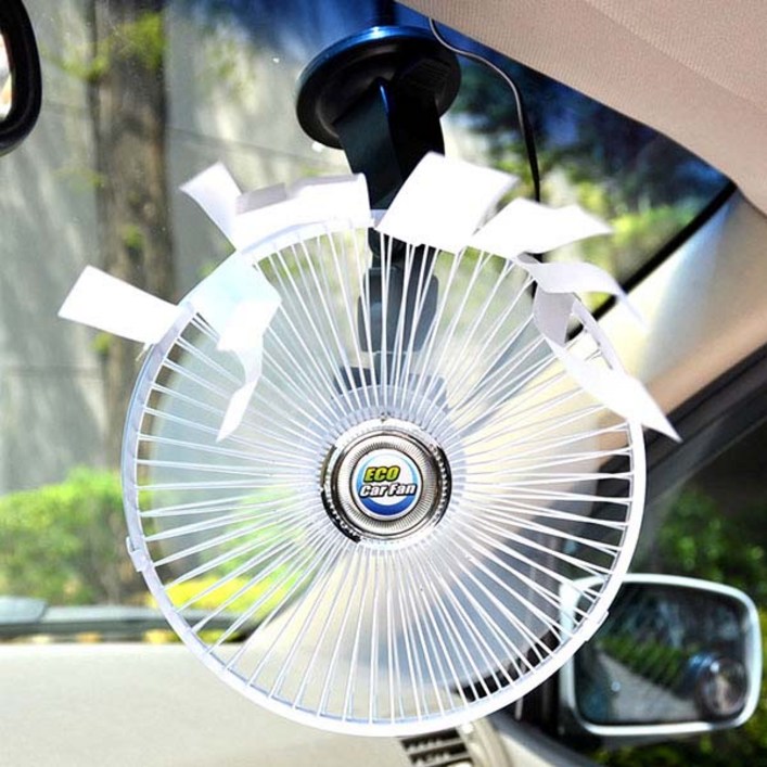 INR 에코카팬12V 24V 흡착식 차량용 선풍기, 8인치 12V승용SUV1톤이하 화물