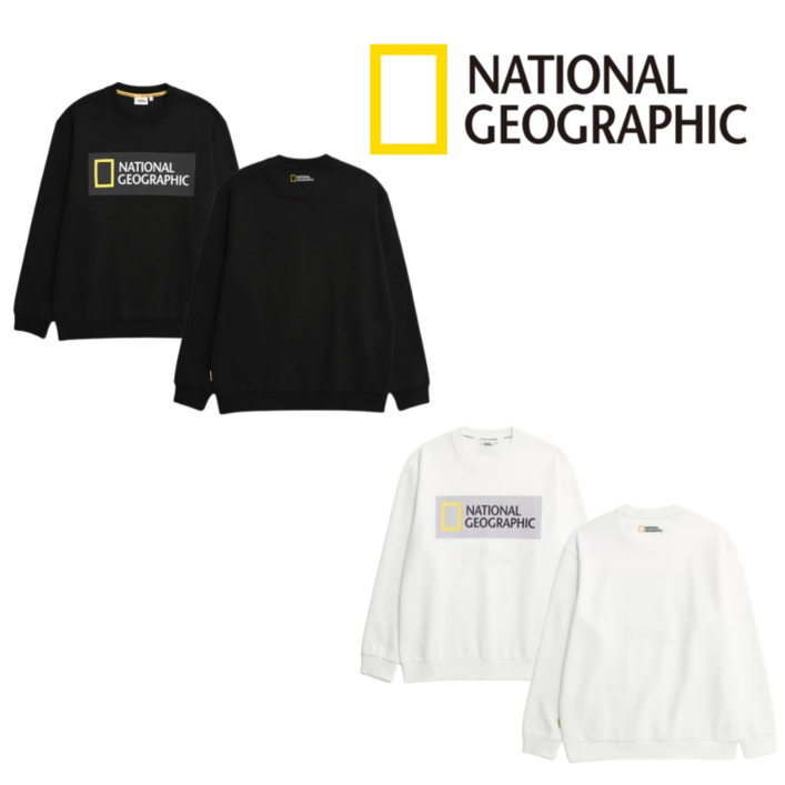 (백화점정품) 내셔널지오그래픽 남여공용 아라얀 베이직 빅 로고 맨투맨 티셔츠
