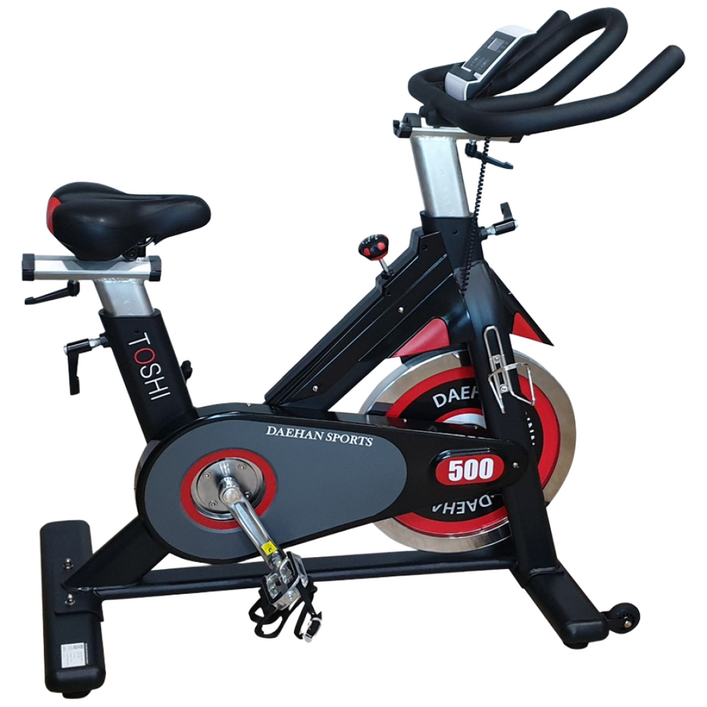 대한스포츠 TOSHI500 마그네틱 스핀바이크 실내자전거 즈위프트 키노맵 연결사용가능함 ZWIFT Kinomap, TOSHI-500 검정, 택배발송고객조립함