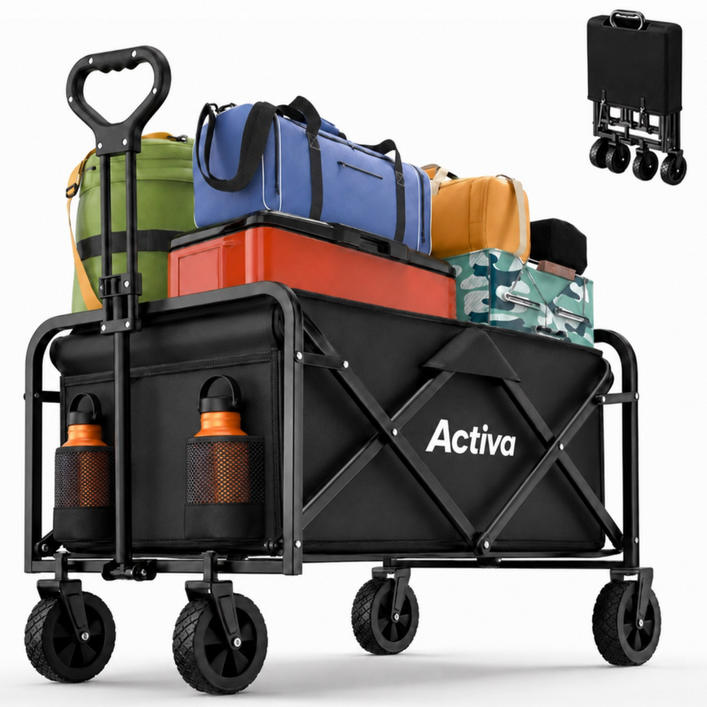 Activa 캠핑 폴딩 웨건 다용도 접이식 무음 카트