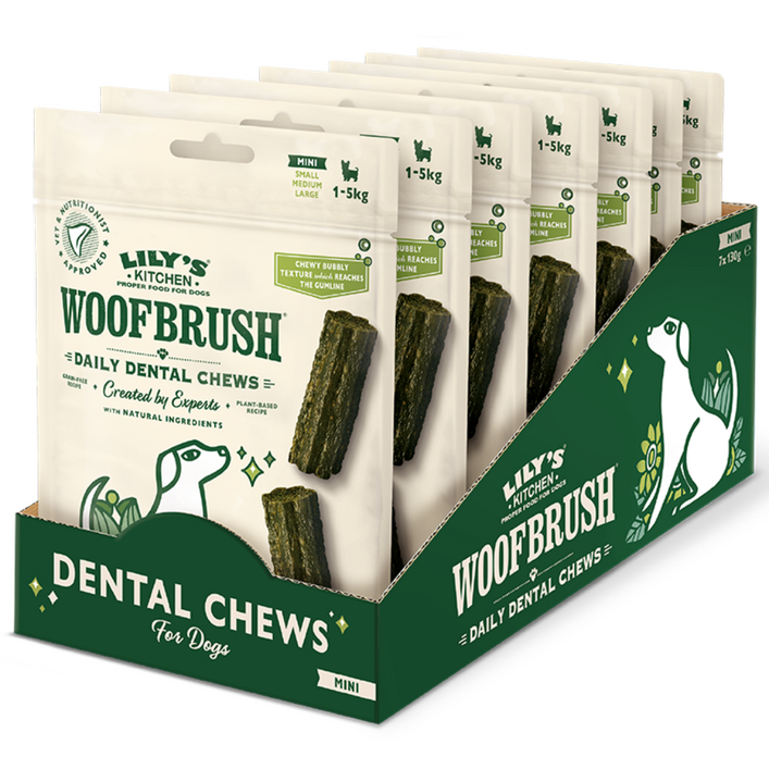 LK 릴리스키친 우프브러쉬 미니 강아지 비건 치석제거껌 입냄새 예방 덴탈껌, 7개, 130g, 해조류