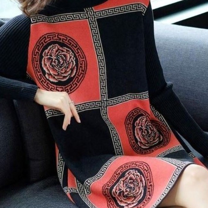 쇼룸 니트미디원피스 오렌지로즈 니트원피스