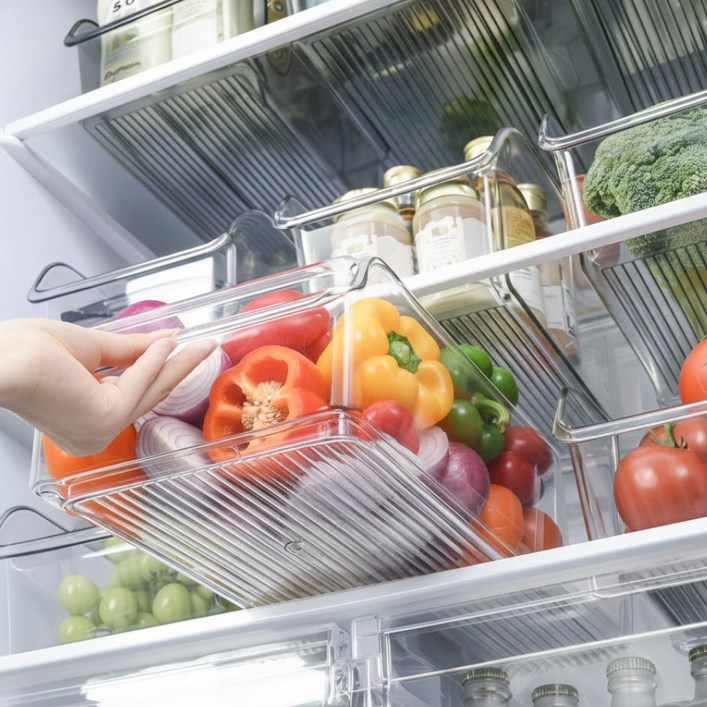 마요른 5세대 냉장고 정리 트레이 다용도 수납함, 4개, 투명