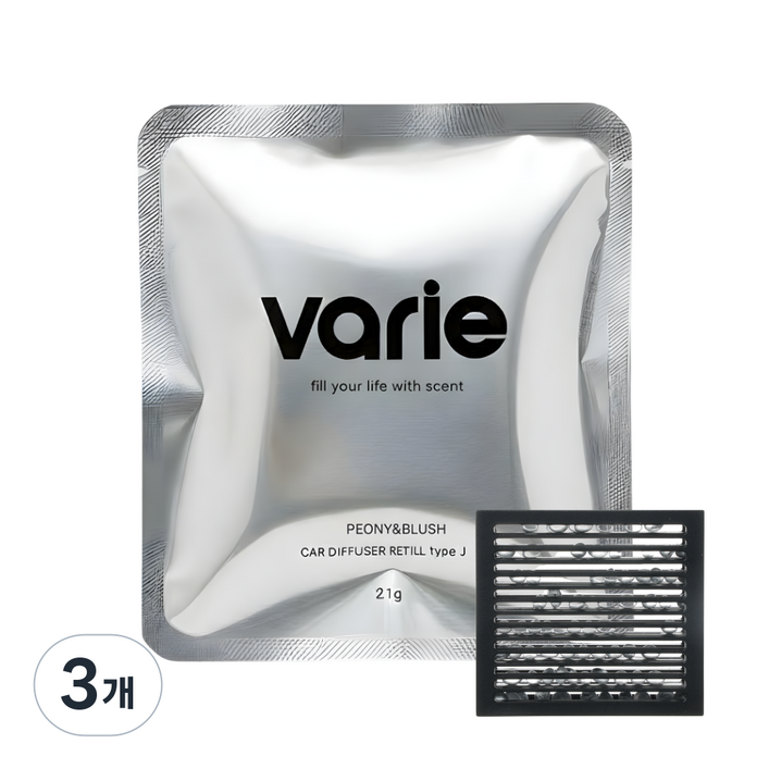 바리에 차량용 방향제 리필 라임바질, 피오니앤블러쉬 조말론 케이스 호환 가능, 피오니앤블러쉬, 3개