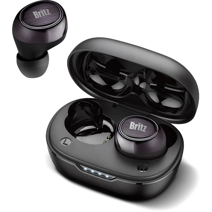 브리츠 Storm TWS7 5.1 블루투스 이어폰, 581013이어폰, YJ701435배터리 케이스, 블랙, 6시간, 방수가능