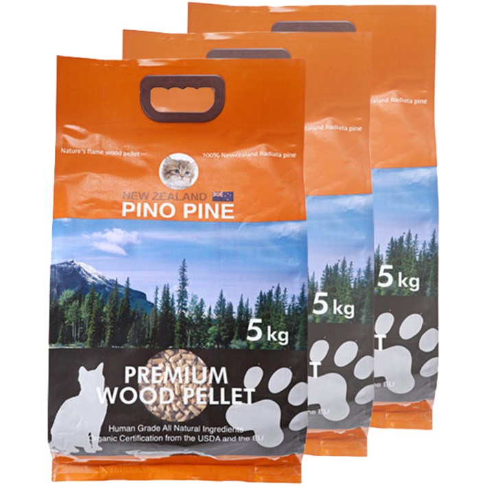 피노파인 프리미엄 유기농 우드 고양이 펠렛, 5kg, 3개, 무향