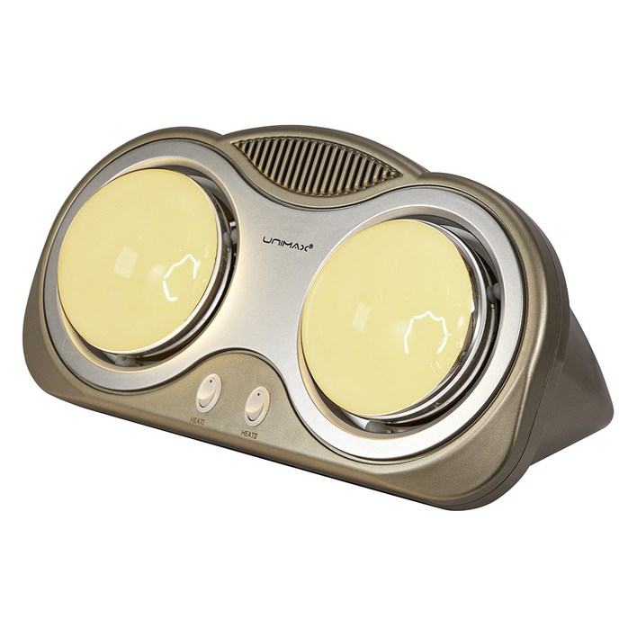 유니맥스 눈부심방지 욕실 램프 전기히터 2구, UMH7522BS, 혼합색상