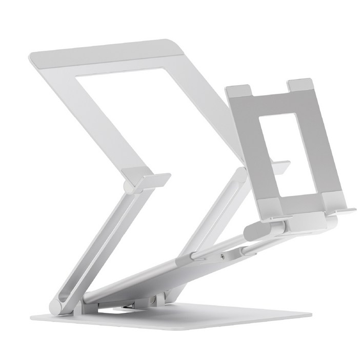 프레임바이 DW 스탠드 프로 듀얼 노트북 태블릿 거치대 알루미늄 스탠드, 실버, 1개