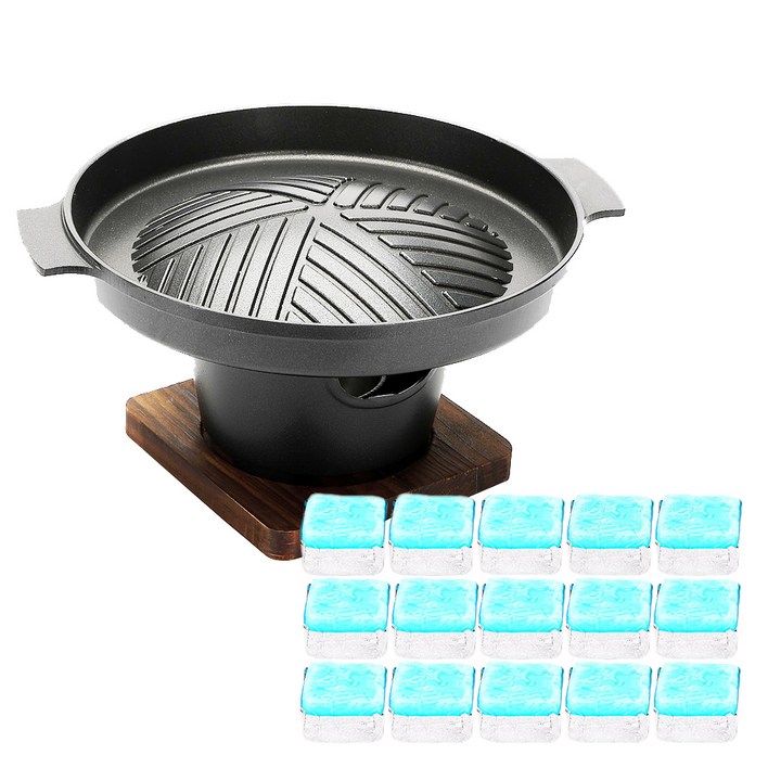 뉴비아 더블 미니화로 NEWVIAMB1100  에탄올고체연료 30g x 15p 세트, 1개, 22 x 22 x 2.8 cm