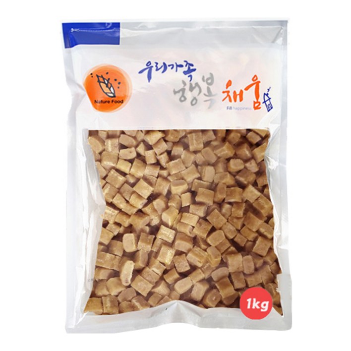 수제명가 강아지 대용량 큐브 건조간식 1kg, 황태, 2개