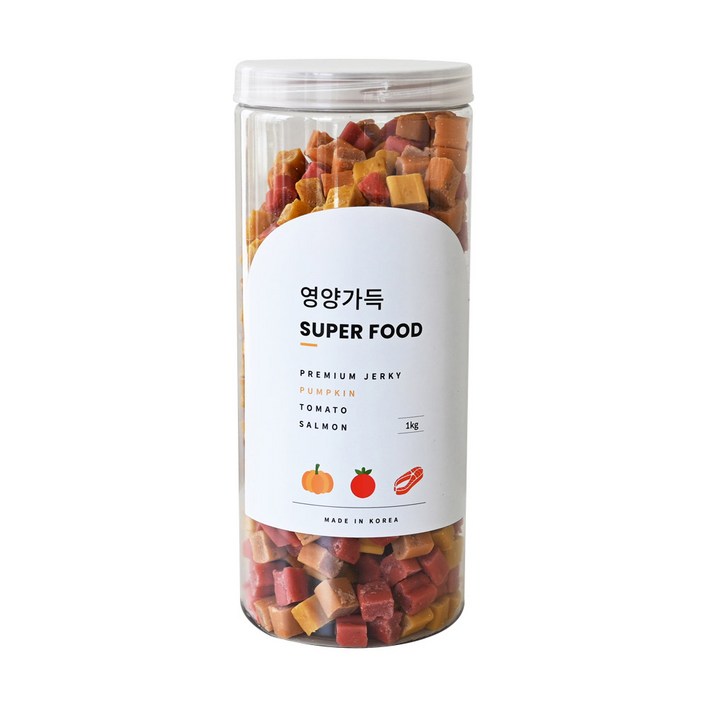 제로랩스 강아지 영양가득 져키, 혼합맛단호박토마토연어, 1kg, 1개