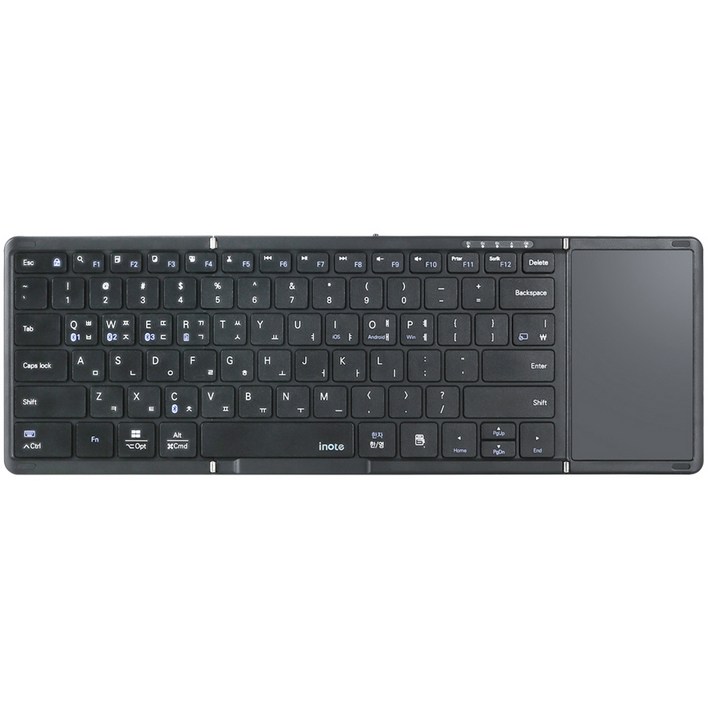 아이노트 터치패드 블루투스 무선 접이식 키보드, 블랙, XFOLDING XK905B