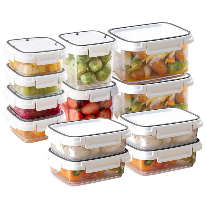 창신리빙 스카이락 밀폐 반찬용기 직중1호 4p + 직중2호 2p + 정1호 4p + 정2호x 2p 세트