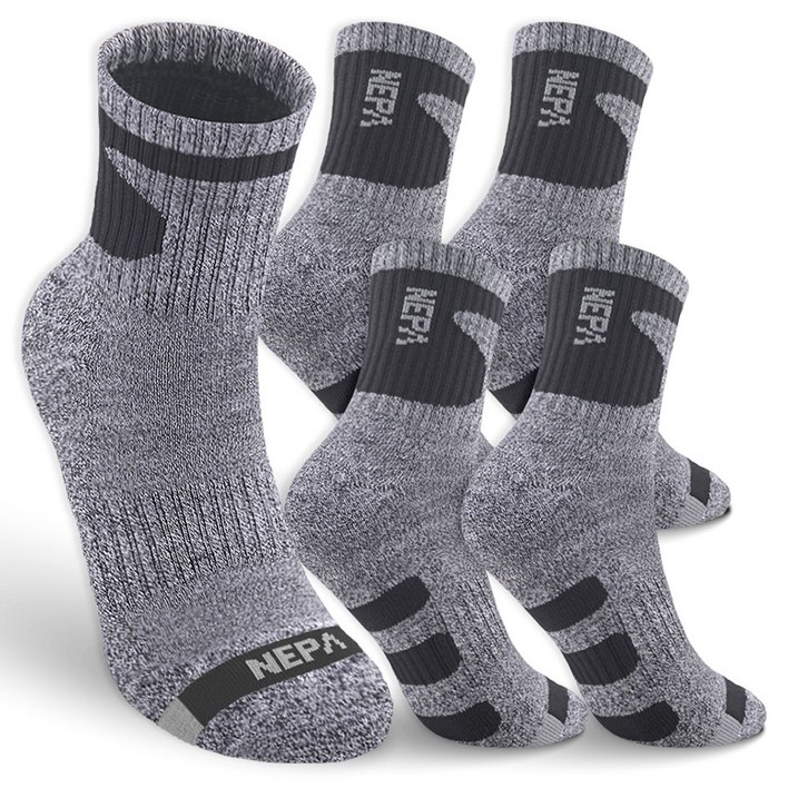 네파 남성용 쿠션 중목 양말 A타입 5족 세트