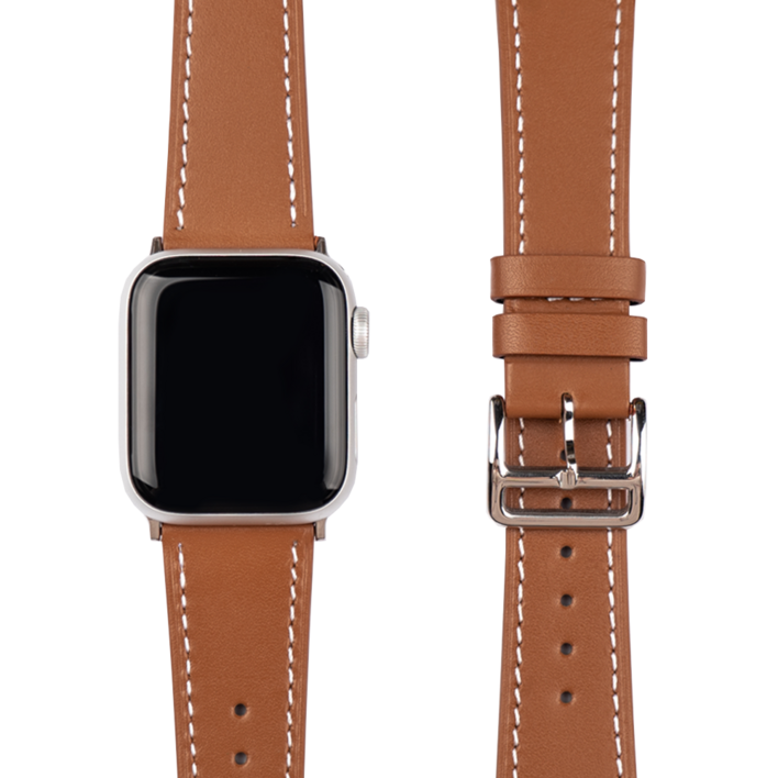 모할랩 애플워치 호환 싱글투어 레더 가죽 밴드 스트랩 42 / 44 / 45 / 46 / 49mm, 01 브라운, 1개