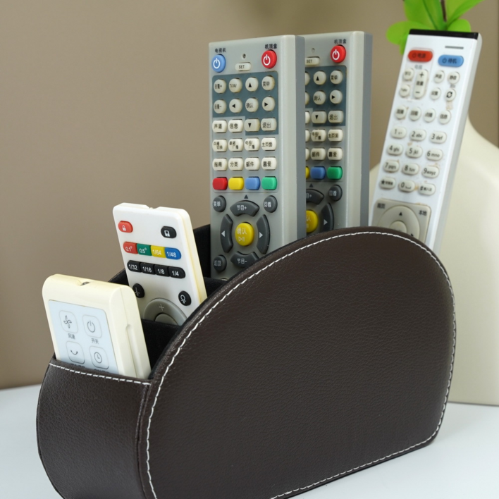 담다원 다용도 라운드 리모컨 보관함, 다크 브라운, 1개