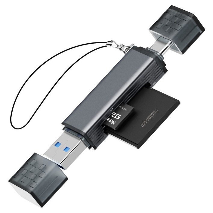 일리온 C타입 USBA 3.0 SD카드 MicroSD카드 OTG 멀티 카드리더기, 메탈, 1개, 단일상품