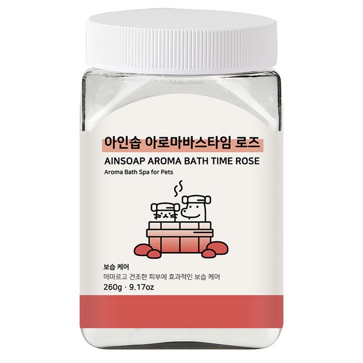 아인솝 아로마 바스타임 탄산 스파 로즈 + 전용 스푼, 260g, 1세트