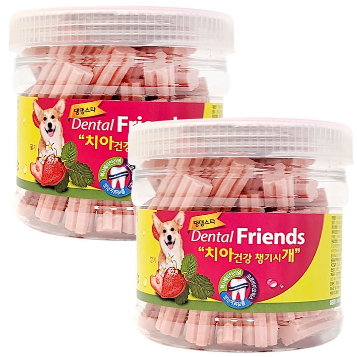 댕댕스타 강아지 덴탈프렌즈 껌, 딸기, 300g, 2개 댕댕스타 강아지 덴탈프렌즈 껌, 딸기, 300g, 2개